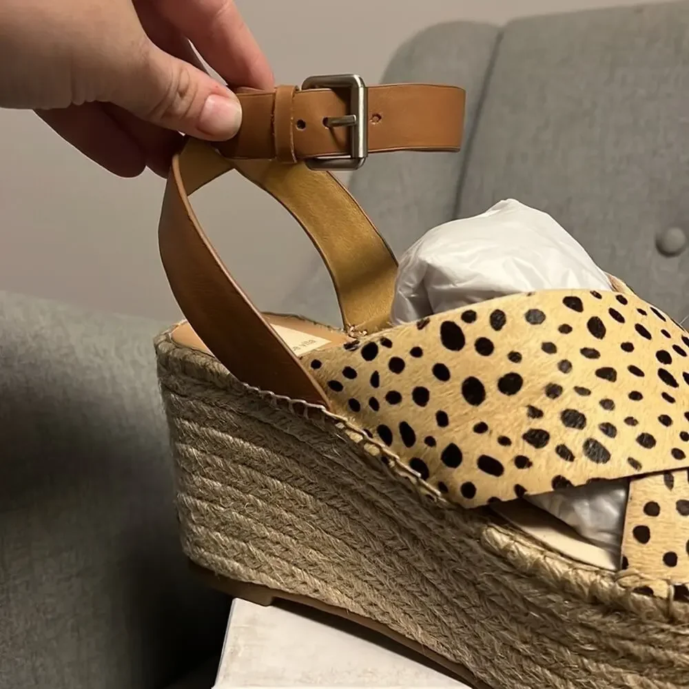 Dolce Vita Womens Carsie Calf Hair Strappy Espadrilles size 9.5